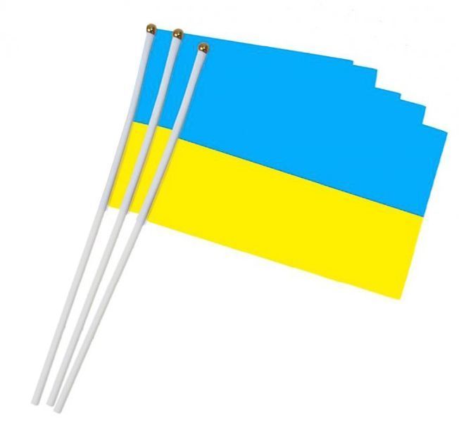 Прапорець Україна 14х21 см з присоскою 142667 фото