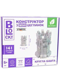 Будівельний набір для творчрсті з міні-цеглинок Strateg BLOCKY Кругла башта (31024) 1023076 фото