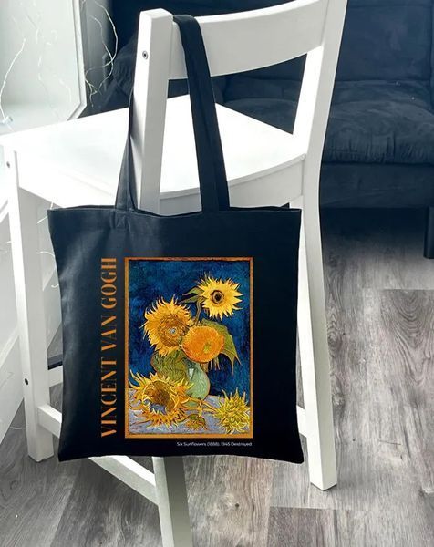 Екошопер BookOpt BK4096 Vincent Van Gogh Six Sunflowers, чорний BK4096 фото