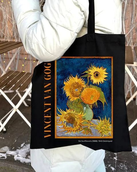 Екошопер BookOpt BK4096 Vincent Van Gogh Six Sunflowers, чорний BK4096 фото