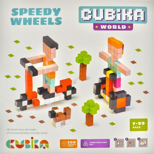 Дерев'яний конструктор Cubika World Швидкі колеса 15290 173946 фото