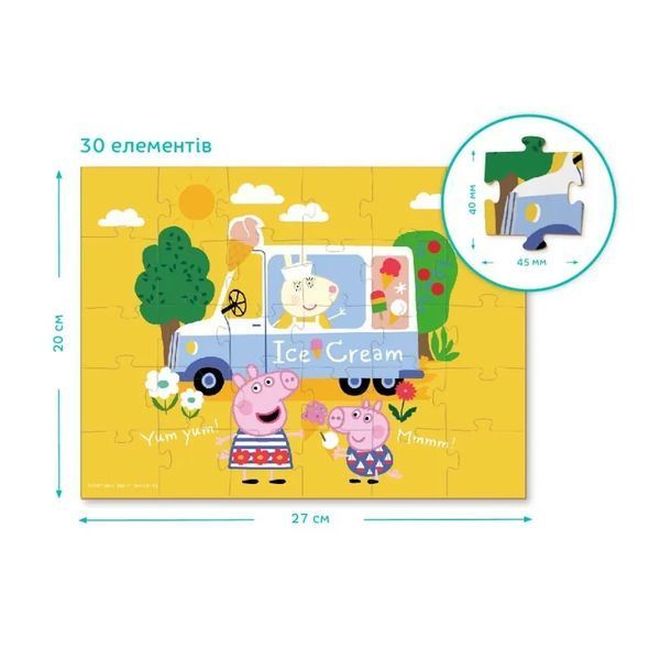 Пазл Dodo Peppa Pig Улюблене морозиво Свинки Пеппи 200300 (30 елементів) 1015531 фото