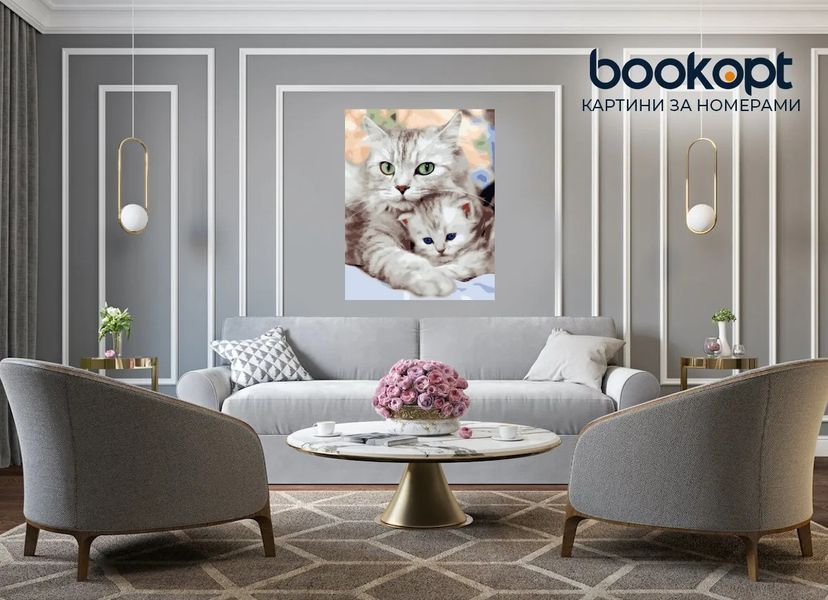 Картина по номерах Bookopt Котики 40х50 (BK1387) 1011530 фото