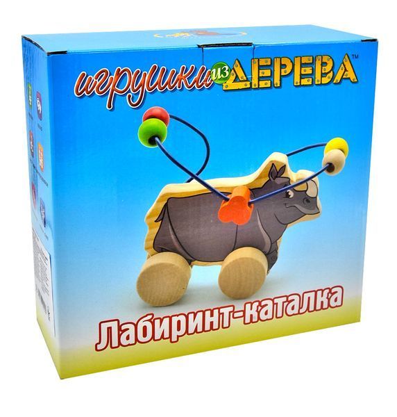 Лабіринт-каталка Носоріг Д365 Іграшки з дерева 1002188 фото