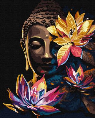 Картина за номерами Ідейка Будда з лотосами 40х50 KHO5103 1024313 фото