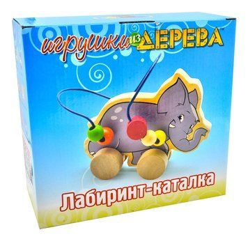 Лабіринт-каталка Слон Д368 Іграшки з дерева 1002190 фото