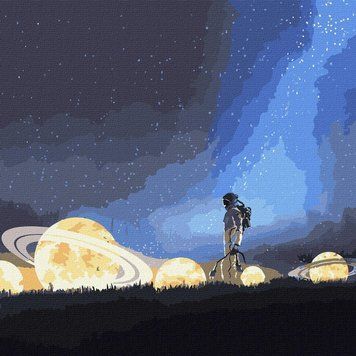 Розпис по номерах Подорож на місяць(Фарби металік) 50х50 КНО9549 1016965 фото
