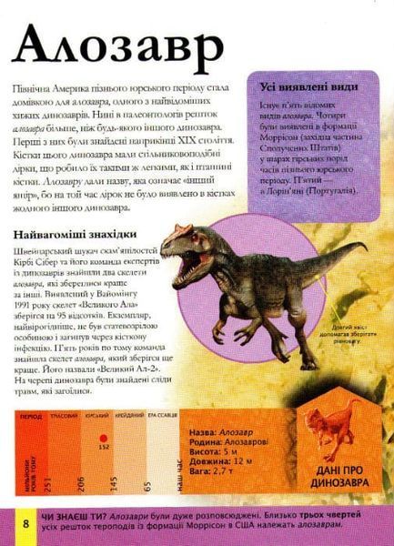 Дитяча енциклопедія динозаврів та інших викопних тварин 161641 фото