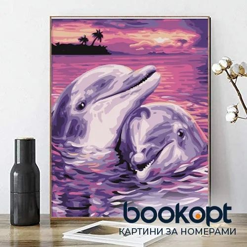 Картина по номерах Bookopt Пара дельфінів 40х50 (ВК1113) 1004507 фото