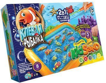 Гра Danko Toys велика настільна 2в1: Кльова риболовля та Кінетичний пісок KidSand (KRKS-01-01U) 1009224 фото