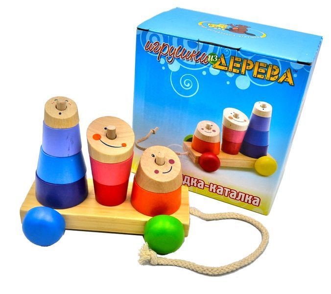 Пірамідка-каталка Д355 Іграшки з дерева 1002192 фото