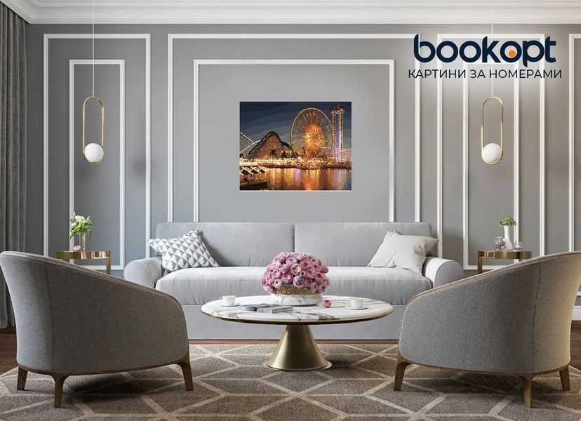 Картина по номерах Bookopt Вечірня картина міста 40х50 (BK1147) 1004545 фото