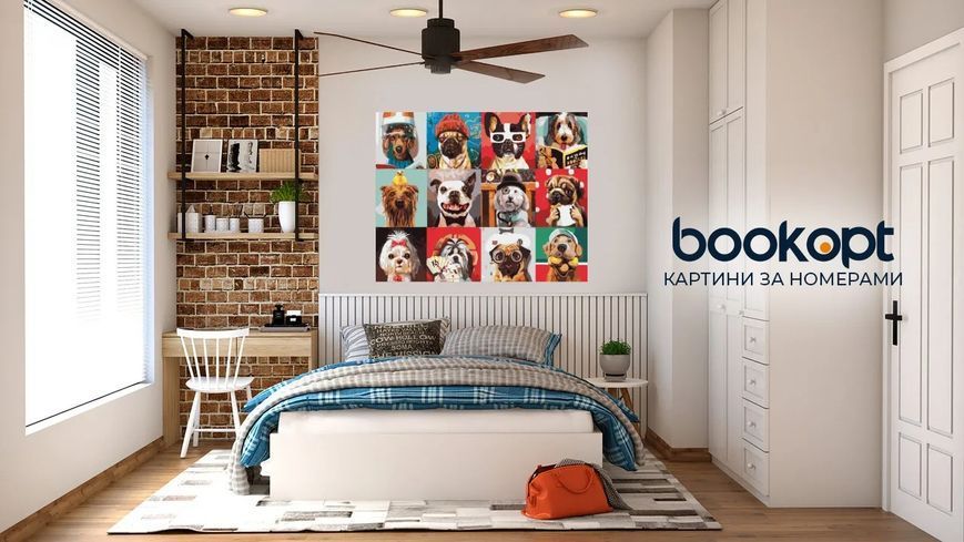 Картина по номерах Bookopt Кумедні песики 40х50 (BK1373) 1011519 фото