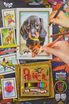 Розмальовка по номерах. Pensil by Number (10 видів, формат А4) PBN-01 167284 фото