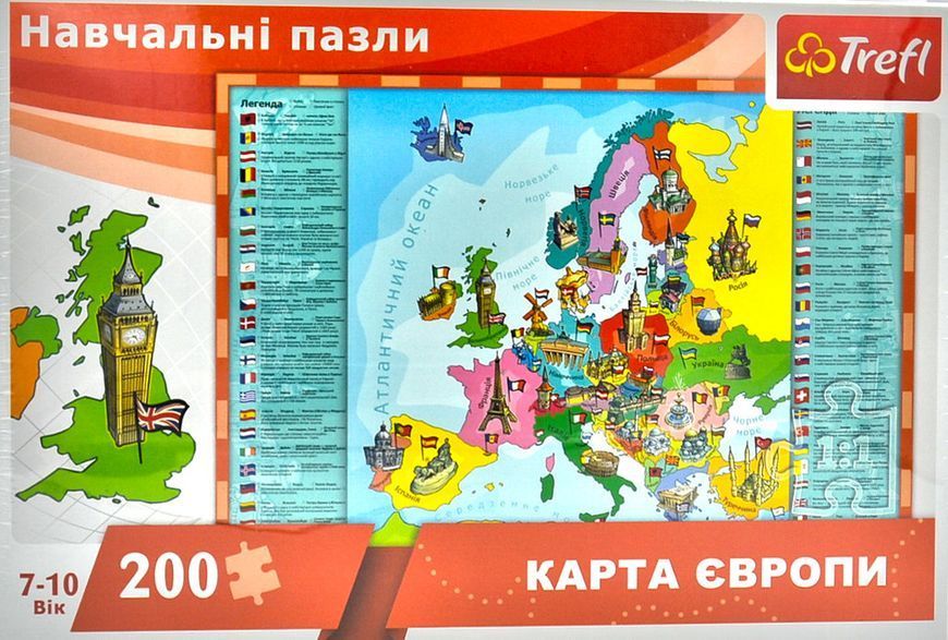 Пазли Карта Європи. Українська версія. Trefl 1000470 фото