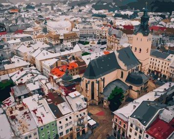 Картина по номерах Bookopt Львів вид зверху 40х50 (BK2290) 1011593 фото