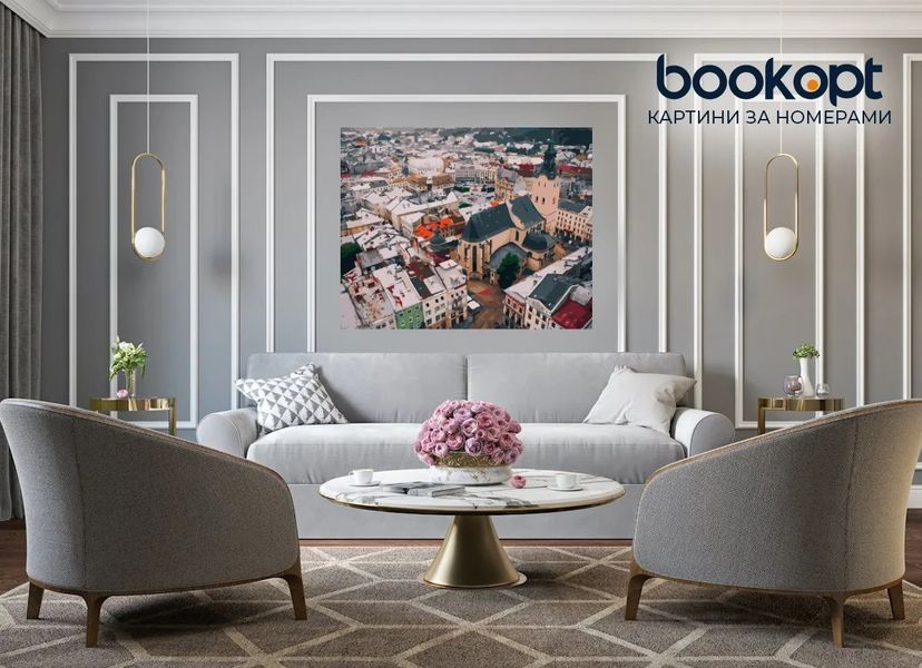 Картина по номерах Bookopt Львів вид зверху 40х50 (BK2290) 1011593 фото