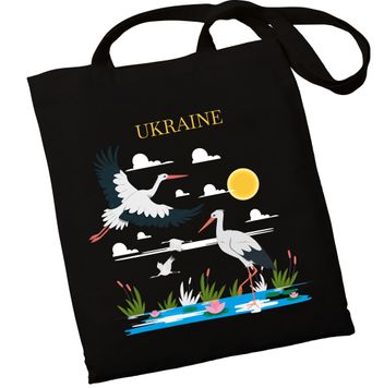 Екошопер BookOpt Ukraine Журавлі Символ щастя чорний (ВК4065) 1023627 фото