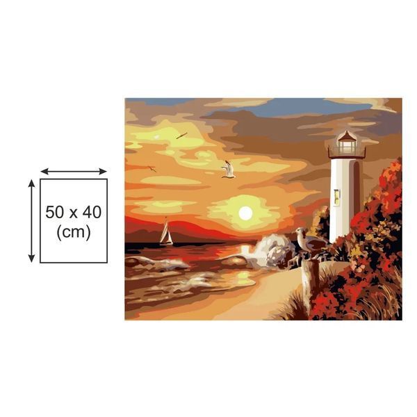 Картина по номерах Bookopt Маяк на березі 40х50 (BK2225) 1011434 фото