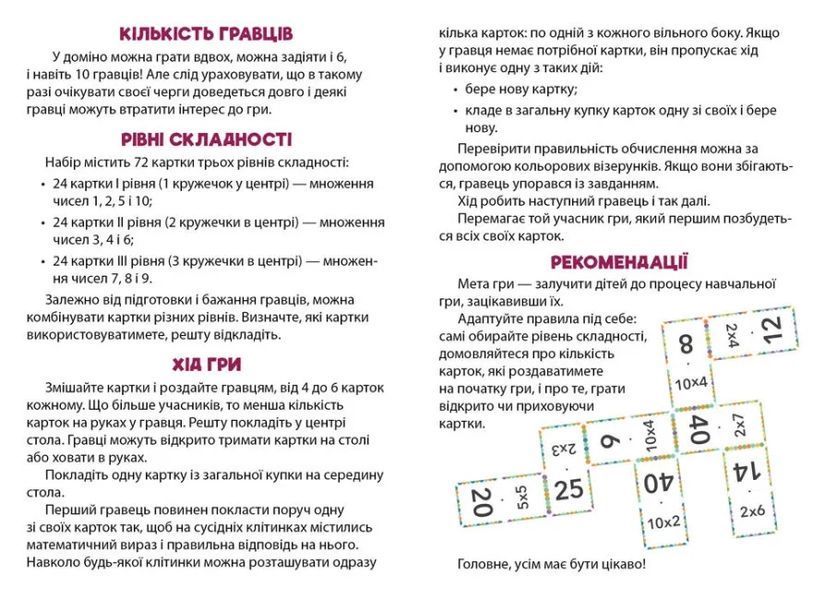 Математичне доміно. Таблиця множення 1010744 фото