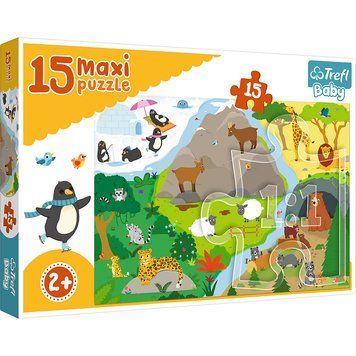 Пазли Тваринки та їхні будинки 15 елементів MAXI Trefl 14280 1005501 фото