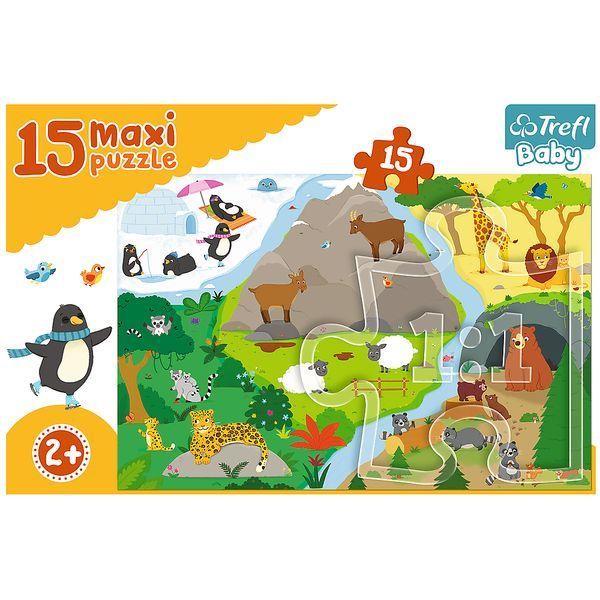 Пазли Тваринки та їхні будинки 15 елементів MAXI Trefl 14280 1005501 фото