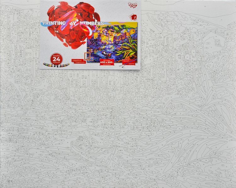 Картина по номерах 50х40см Місто біля річки Креативна творчість Painting by numbers KpNe-02-05 1006497 фото