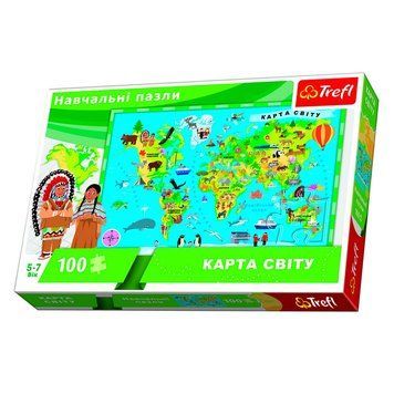 Пазли Карта світу (100 елементів) Trefl 15531 Українська версія 1001696 фото