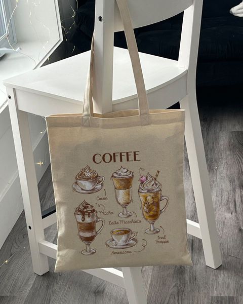 Екошопер BookOpt But first Coffee бежевий (BK4067) 1023775 фото