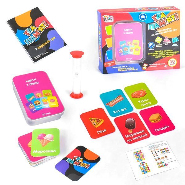 Настільна гра головоломка Fun game Гра пам'яті карти з їжею 1015791 фото