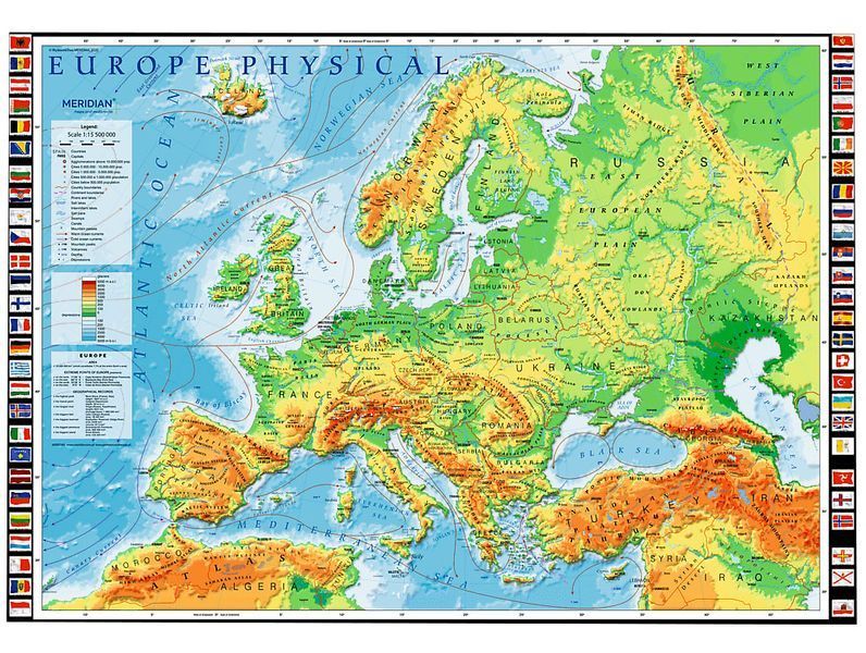Пазли Фізична карта Європи (1000 елементів) Trefl 10605 1006003 фото