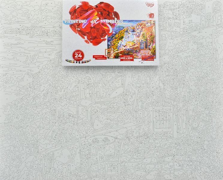Картина по номерах 50х40см Санторіні Креативна творчість Painting by numbers KpNe-02-10 1006502 фото