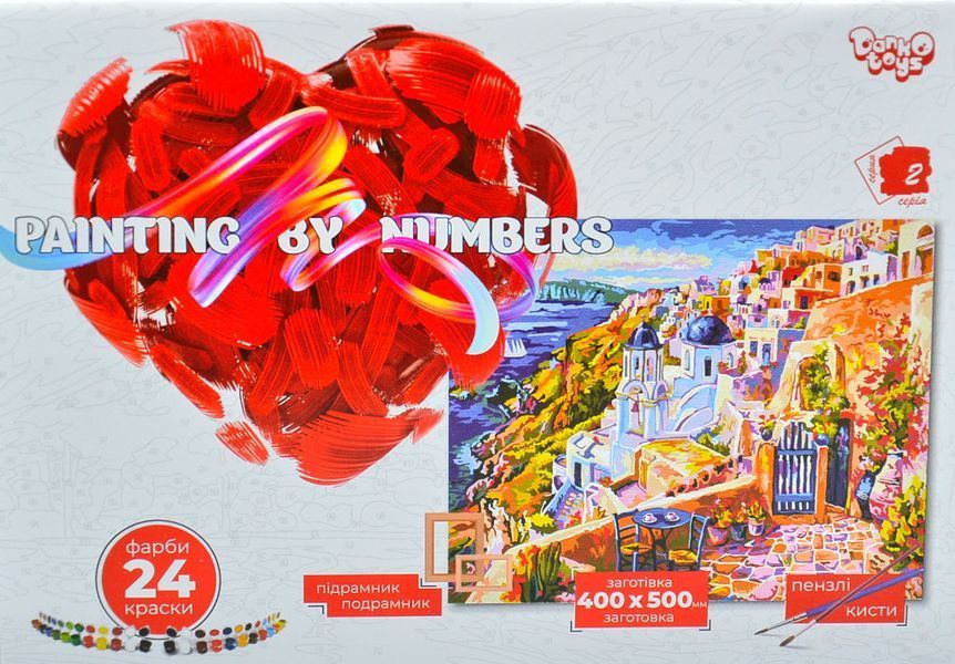 Картина по номерах 50х40см Санторіні Креативна творчість Painting by numbers KpNe-02-10 1006502 фото
