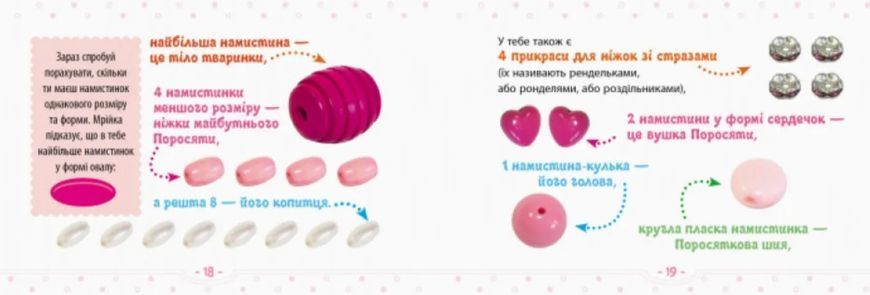 Творча терапія. Поросятко з намистинок. Книжка у наборі 1009837 фото