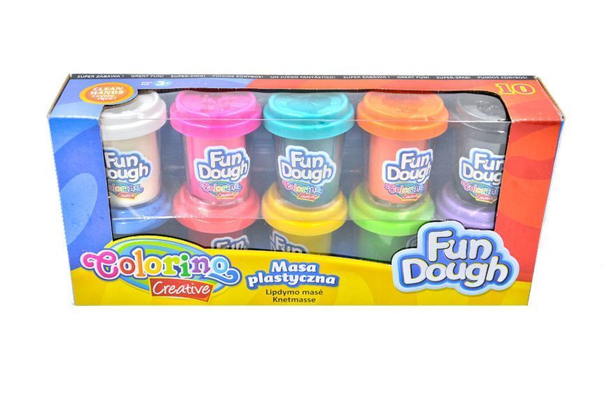 Маса пластична для творчості 10 кольорів Fun Dough 34302PTR 171617 фото
