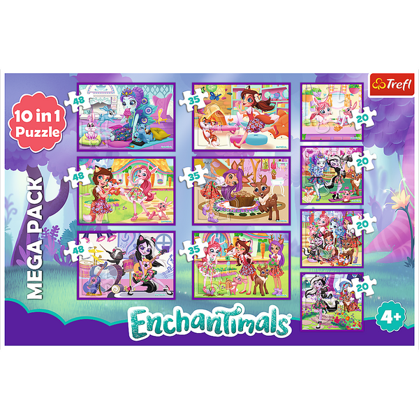 Пазли Пригоди Енчентімалс Mattel Enchantimals 10в1 Trefl 90354 1005512 фото