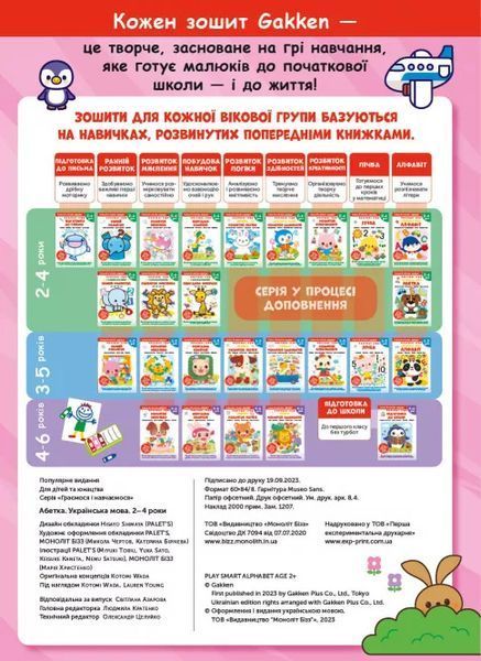 Розумні ігри. Українська мова. Абетка. 2&ndash;4 роки + наліпки і багаторазові сторінки для малювання 1023623 фото