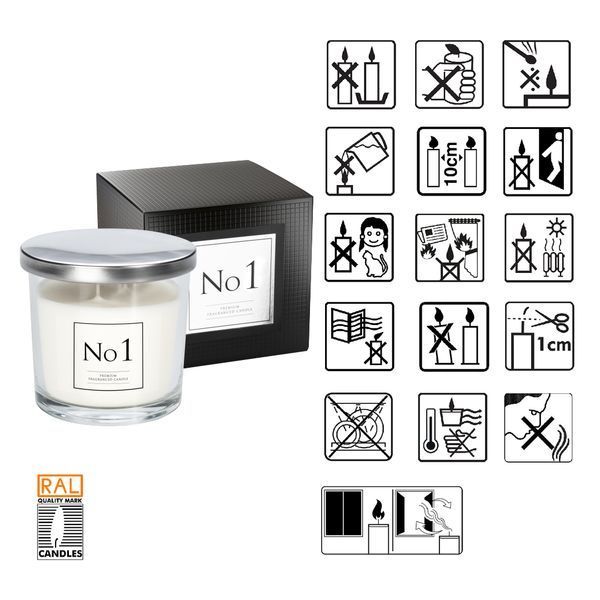Ароматична свічка Bispol в скляному свічнику з металевою кришкою Premium Fragranced Candle №1 (snp100-001) 1016497 фото