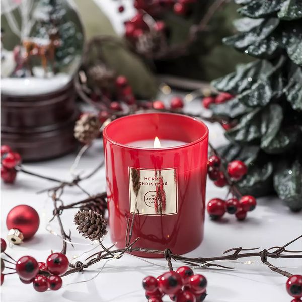 Ароматична свічка Aroma Home Merry Christmas - Яблуко і кориця, 140 г 1018044 фото