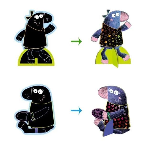 Набір для творчості скретч-бокс Avenir Сімейка кротів CH201761 1014120 фото