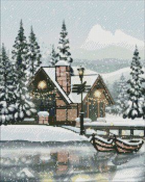 Алмазна мозаїка 'Сніжна тиша' 40*50см АМО7326 1016747 фото