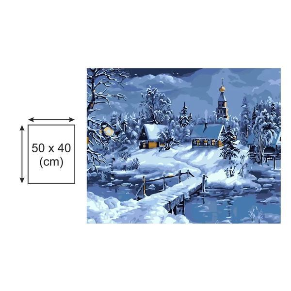 Картина по номерах Bookopt Зимове село 40х50 (BK2168) 1011293 фото