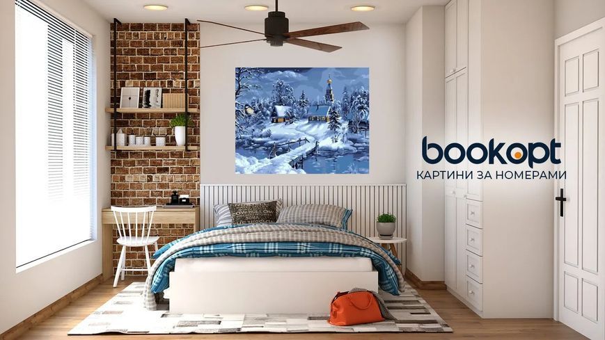 Картина по номерах Bookopt Зимове село 40х50 (BK2168) 1011293 фото